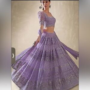 Renee Label Lilac Embroidered Lehenga Set